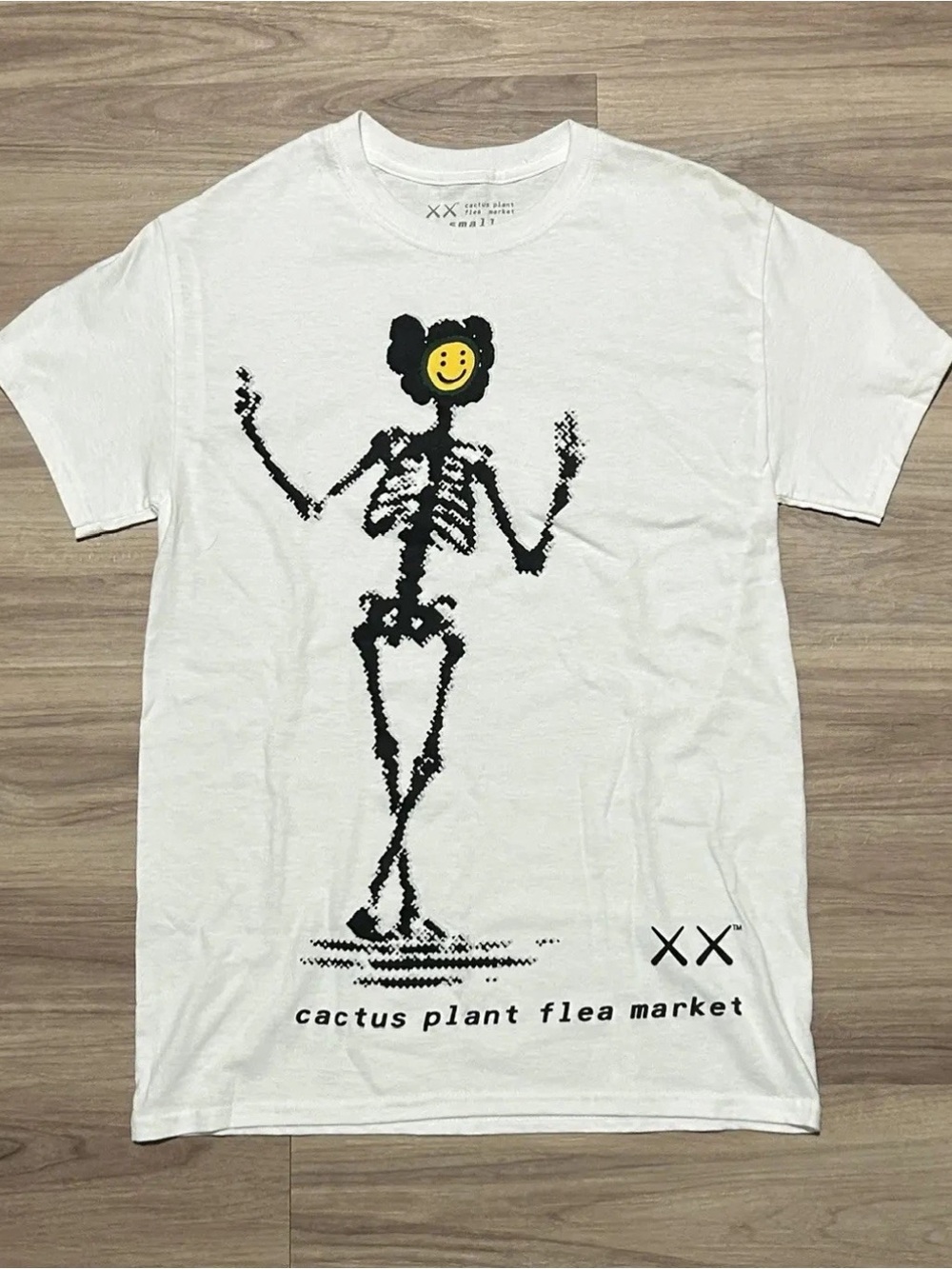 Cactus Plant Flea Market x KAWS Party Graphic Tee White Crew Neck Size Large